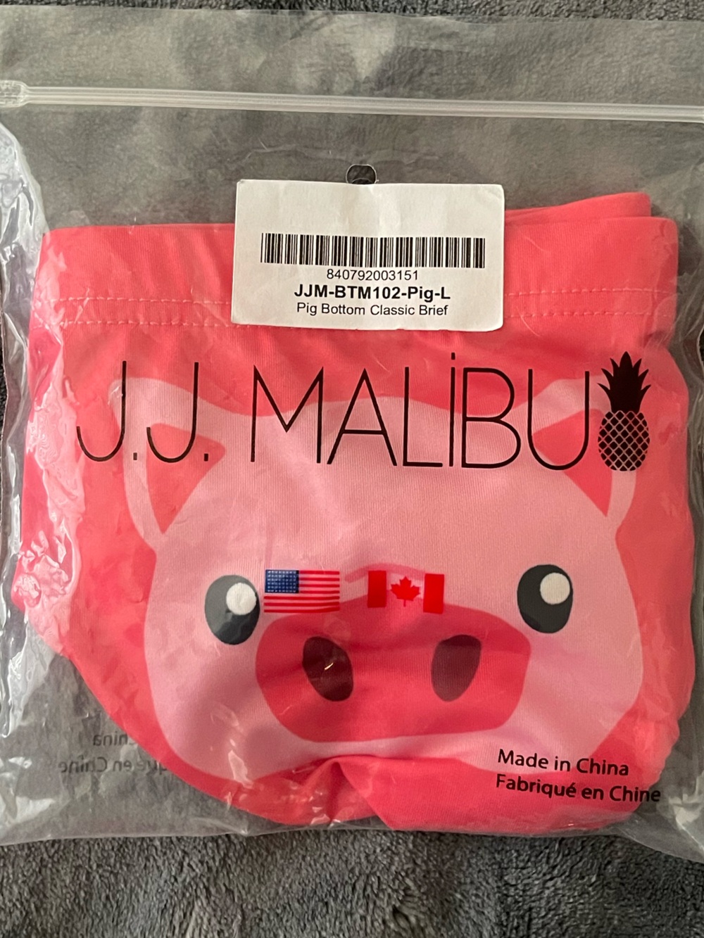 J.J. Malibu Pink Pig Swim Brief